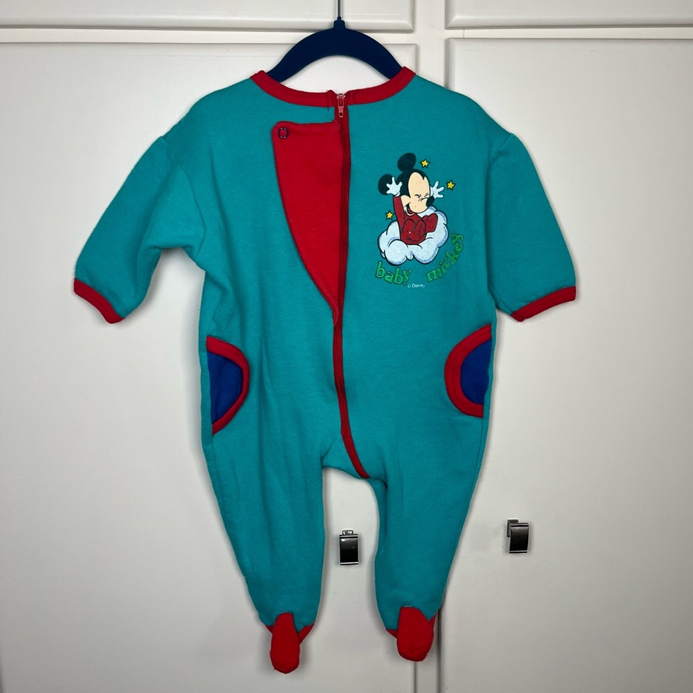 Vintage Disney Babies Mickey one piece Romper Mickey Large 6/12 months? 80s 90s